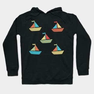 Summer beach vibe floating colorful boats Hoodie